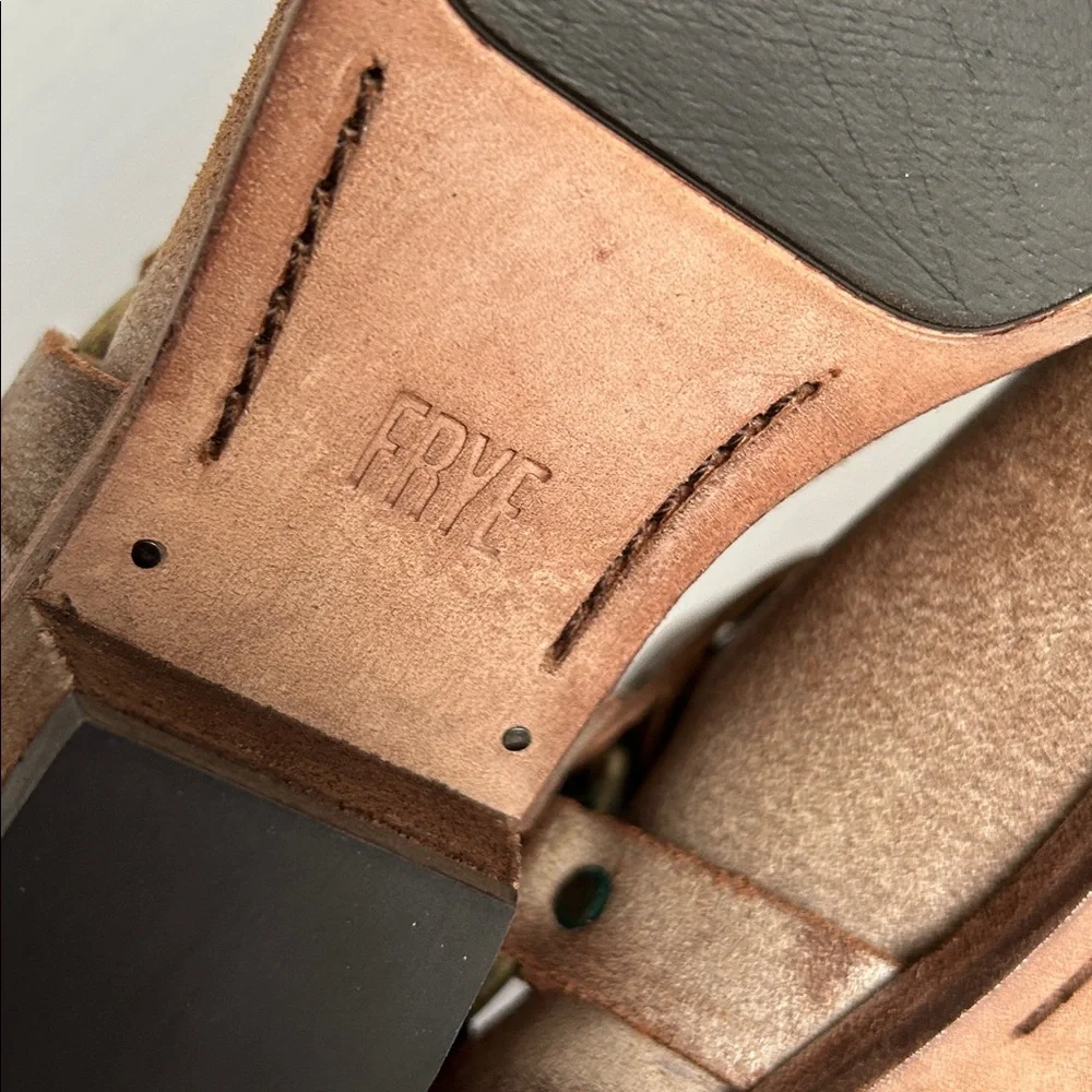 Frye Ray Harness Back Zip Womens Brown Leather Slip On Booties B Ruze Shoes